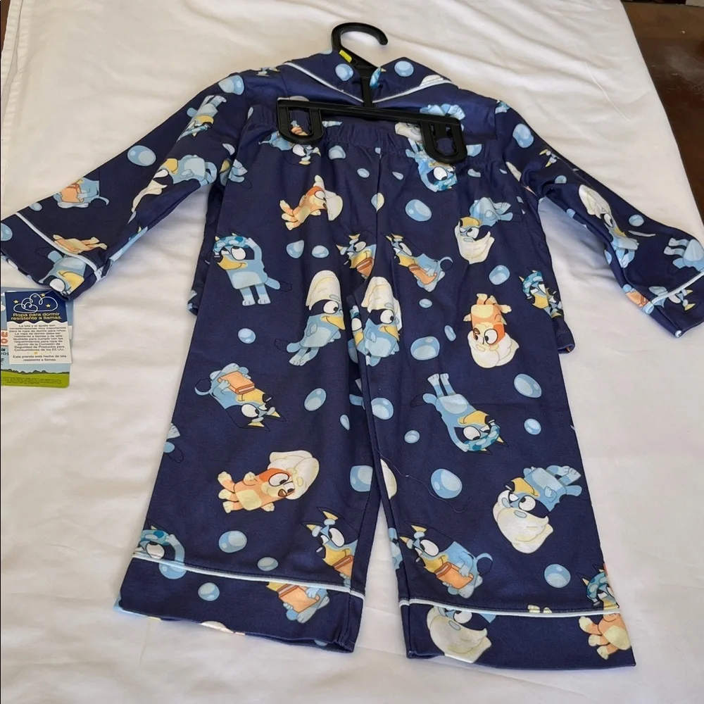 Children's Navy Blue Character Print Pajama Set